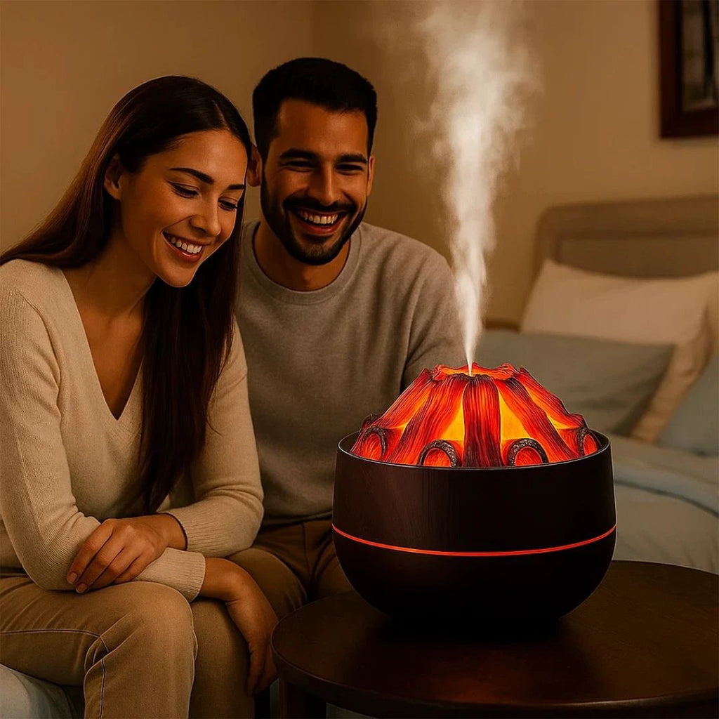 FlameMist | Essential Oil Diffuser – Flame LED – Two Mist Modes – Quiet USB Design – Home Relaxation Bowlift by Bowlift