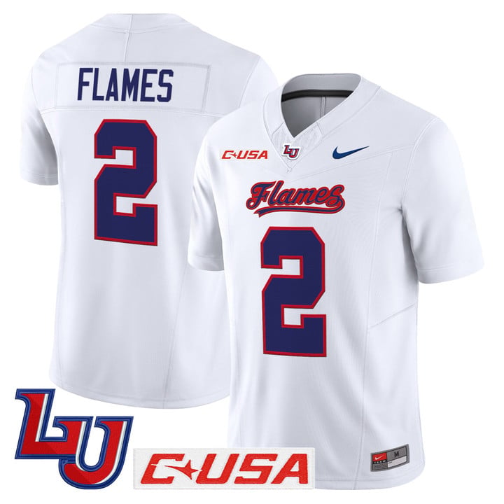 Flames Jersey #2 Liberty Flames 2025 Vapor Limited Stitched White by My Store NCAA Football Jerseys