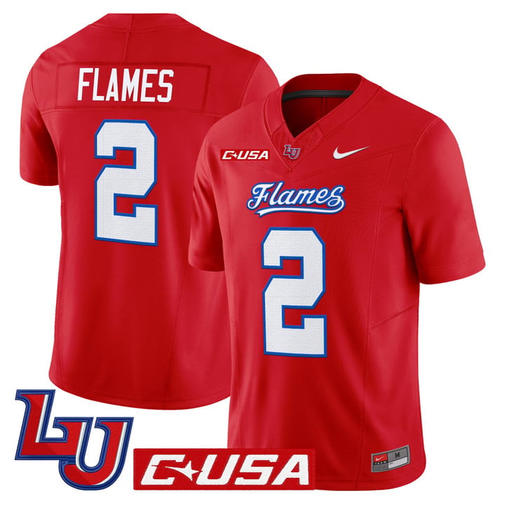 Flames Jersey #2 Liberty Flames 2025 Vapor Limited Stitched Red by NCAA Football Jersey