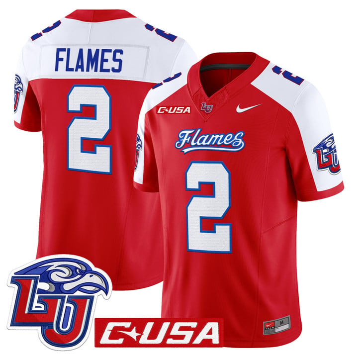 Flames Jersey #2 Liberty Flames 2025 Vapor Limited Stitched by My Store NCAA Football Jerseys