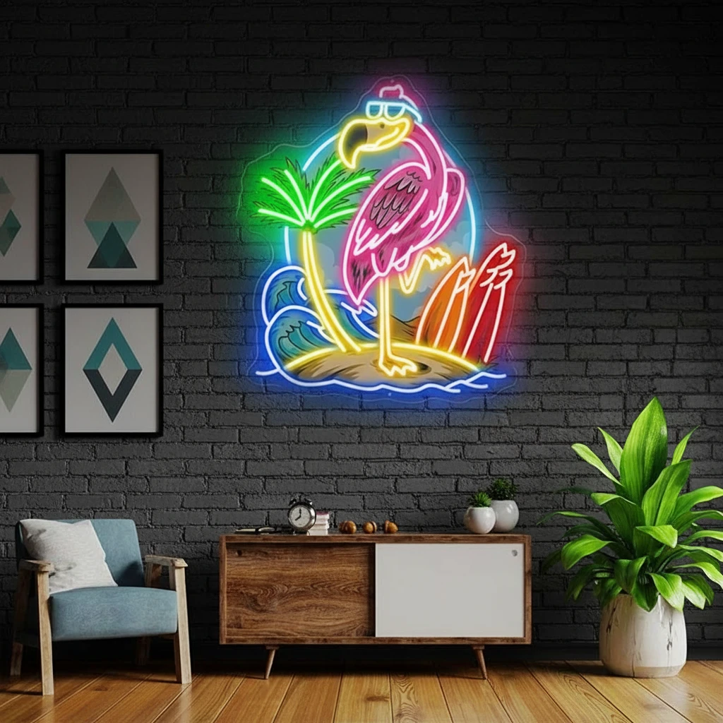 Flamingo Neon Sign Hello Summer Led Neon Sign by Neonchics