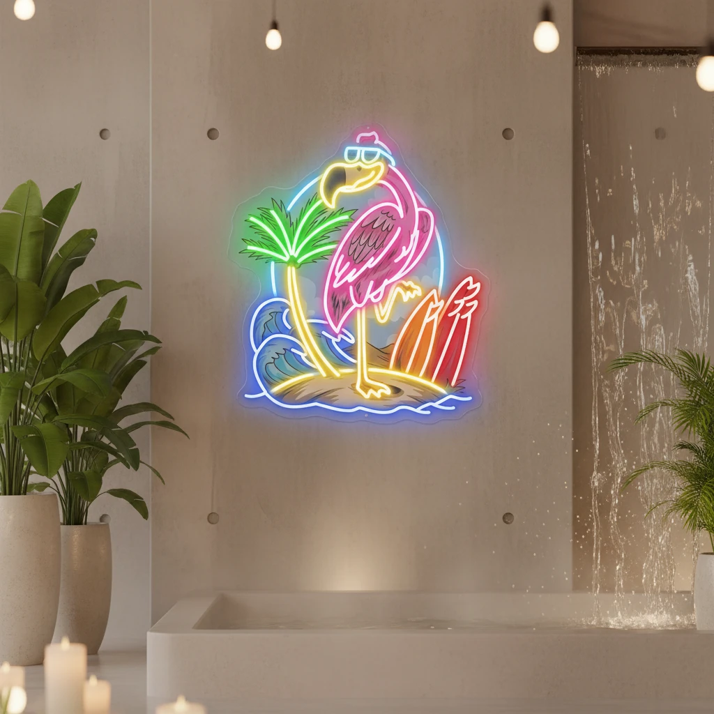 Flamingo Neon Sign Hello Summer Led Neon Sign by Neonchics