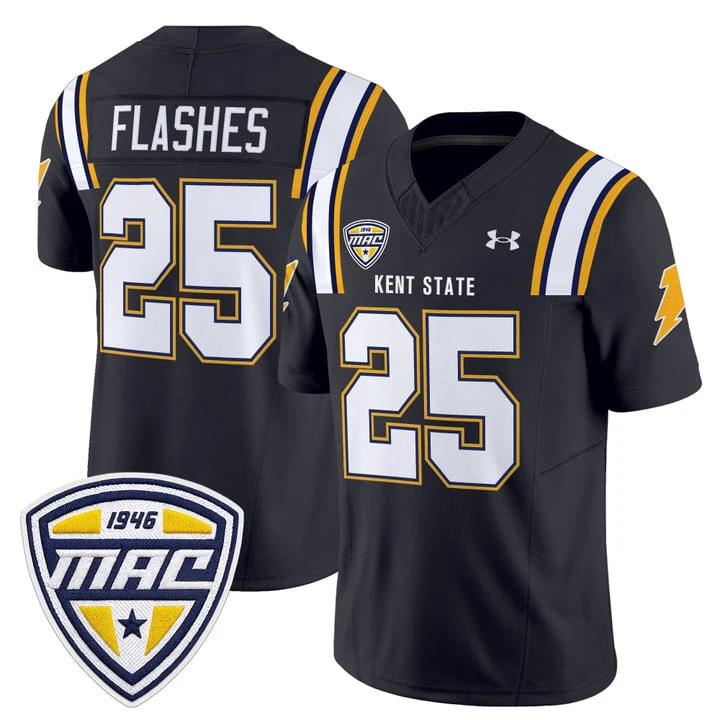 Flashes Jersey #25 Kent State Golden Flashes 2025 Limited Stitched Dark Navy by NCAA Football Jersey