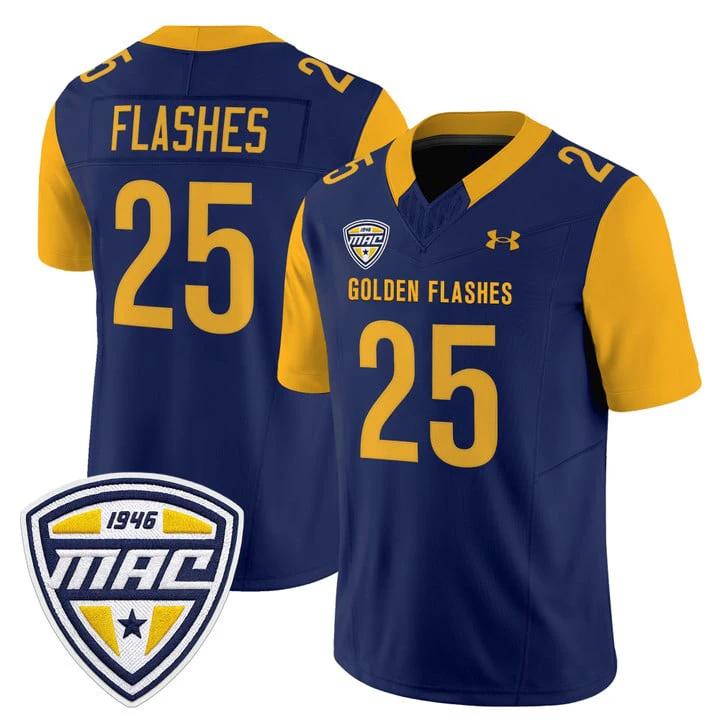 Flashes Jersey #25 Kent State Golden Flashes 2025 Limited Stitched Navy by NCAA Football Jersey