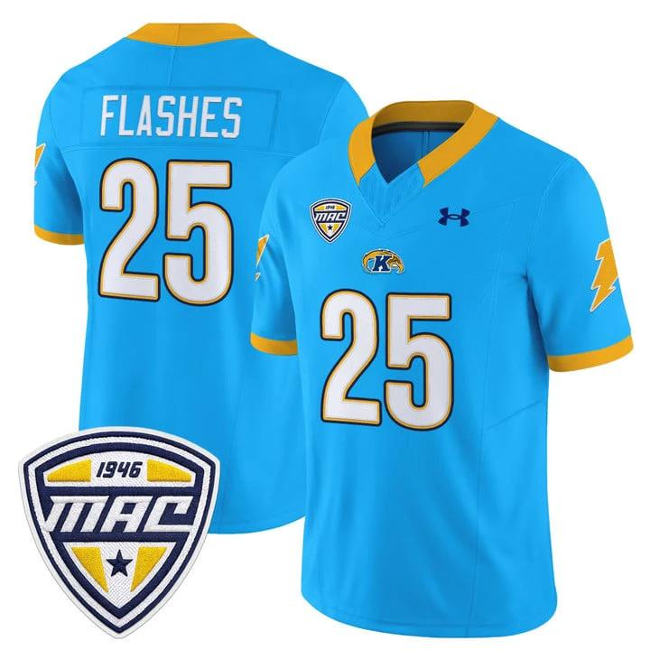 Flashes Jersey #25 Kent State Golden Flashes 2025 Limited Stitched by My Store NCAA Football Jerseys
