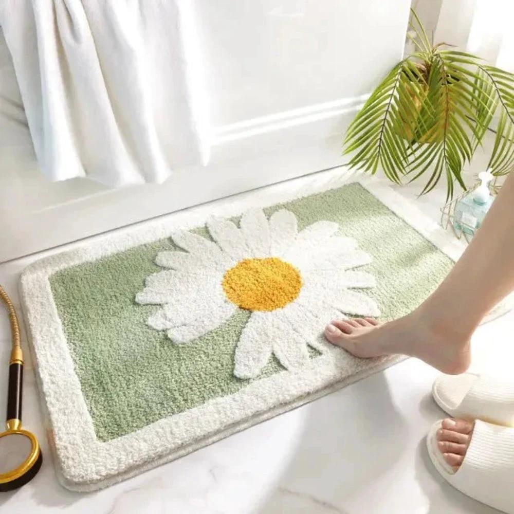 Fleur Plush Floral Bath Mat by Casa & Beyond