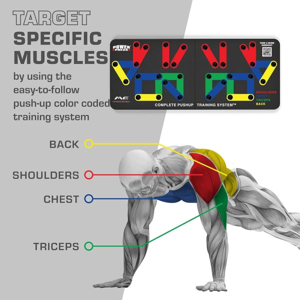 Foldable Push-up Board with 30 Positions for Targeted Muscle Training by BowLift