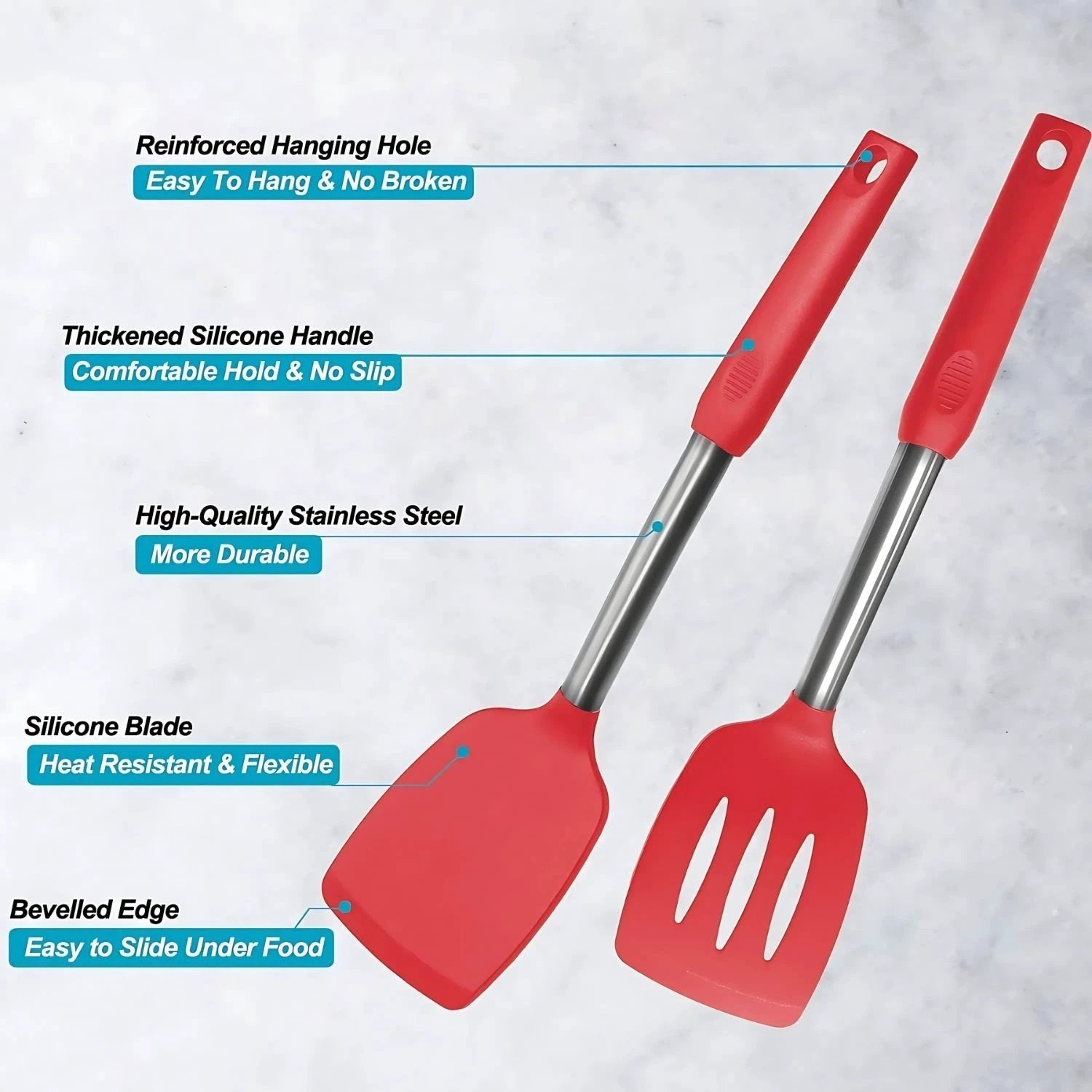 FlexiChef Silicone Kitchen Utensil Set | 3pcs by Casa & Beyond