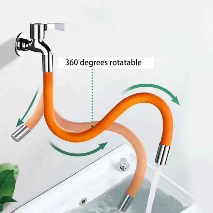 Flexible faucet extension – 50cm 360° swivel & water-saving by BowLift