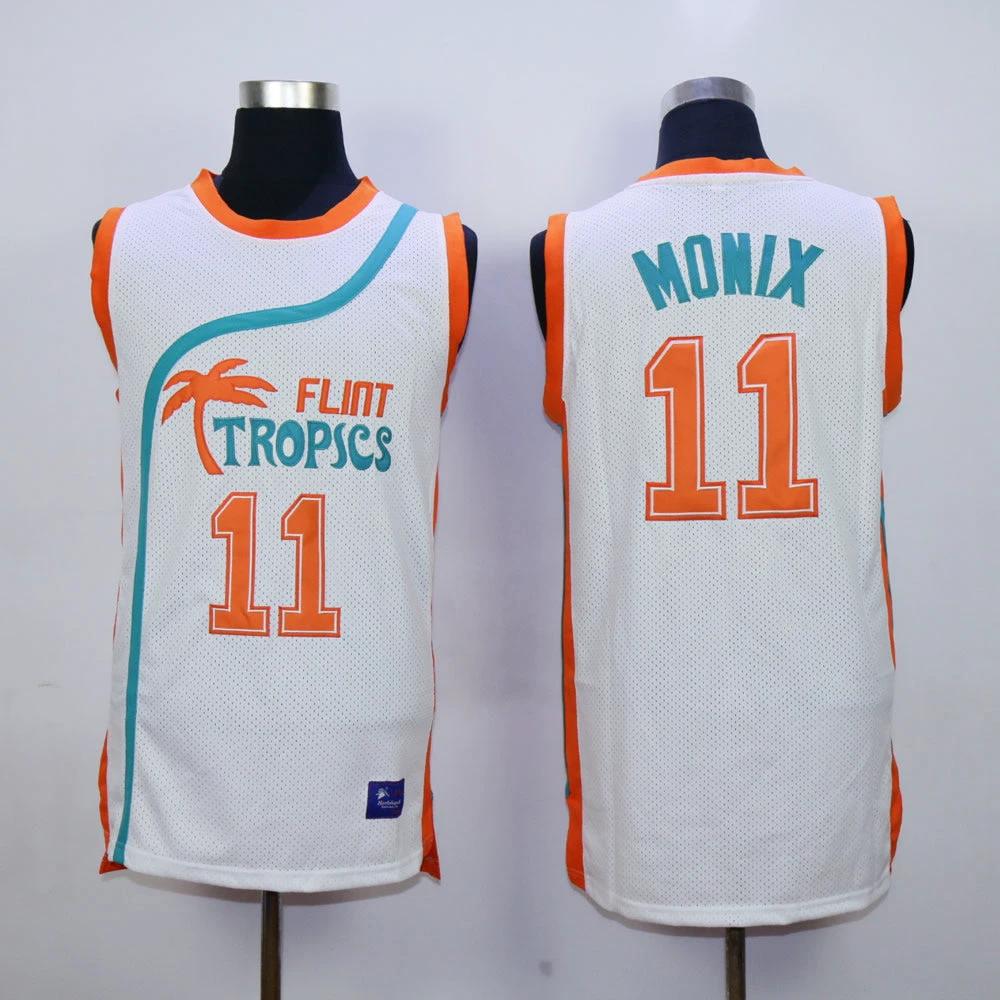 Flint Tropics #11 Monix Basketball Jersey White by My store basketball