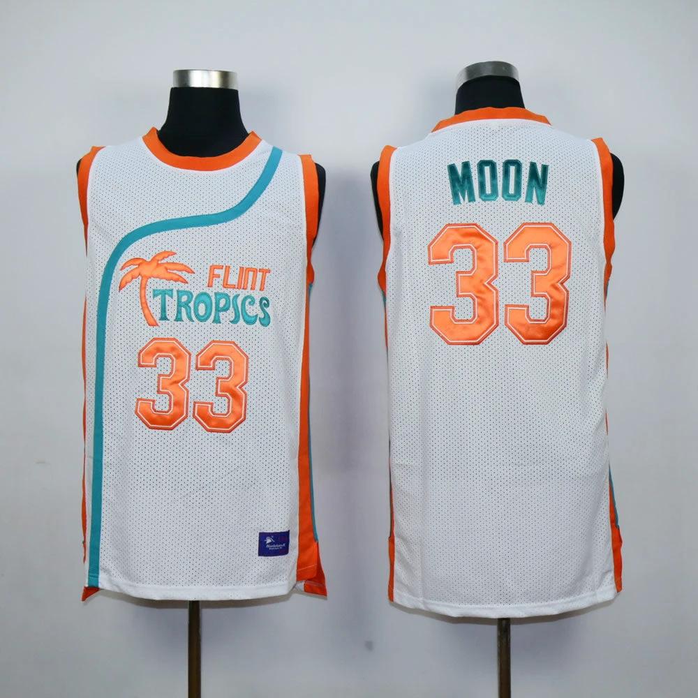 Flint Tropics #33 Moon Basketball Jersey White by My store basketball