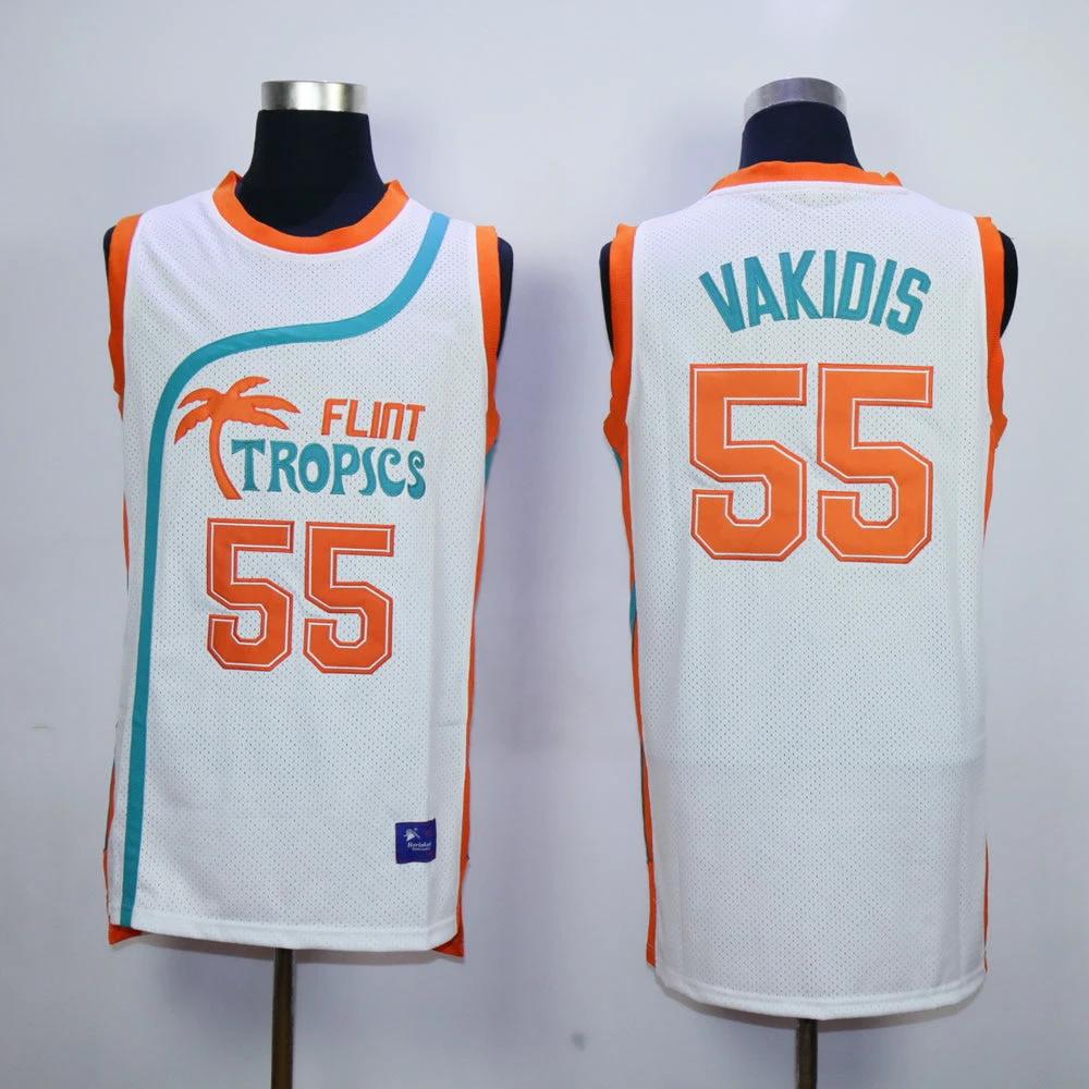 Flint Tropics #55 Vakidis Basketball Jersey White by My store basketball