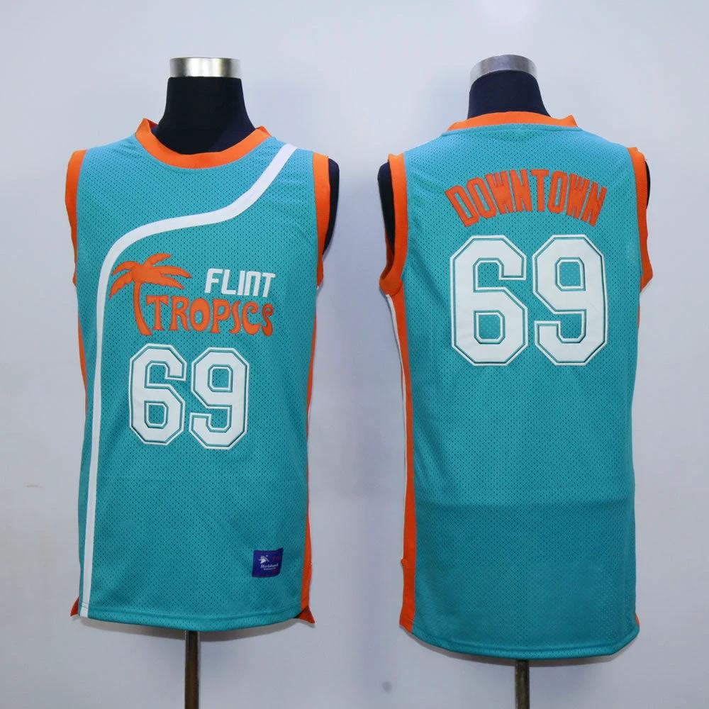 Flint Tropics #69 Down Town Basketball Jersey White by My store basketball