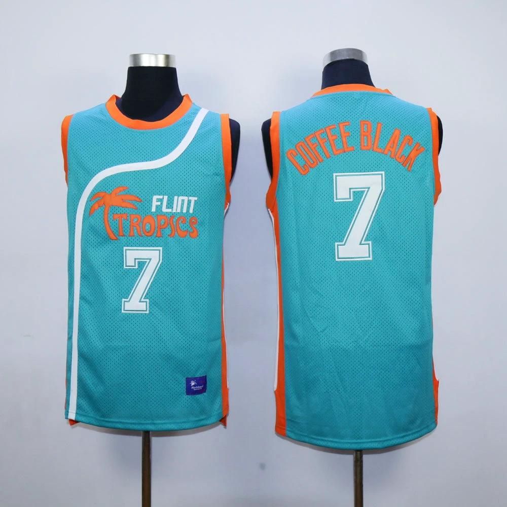Flint Tropics #7 Coffee Black Basketball Jersey by My store basketball