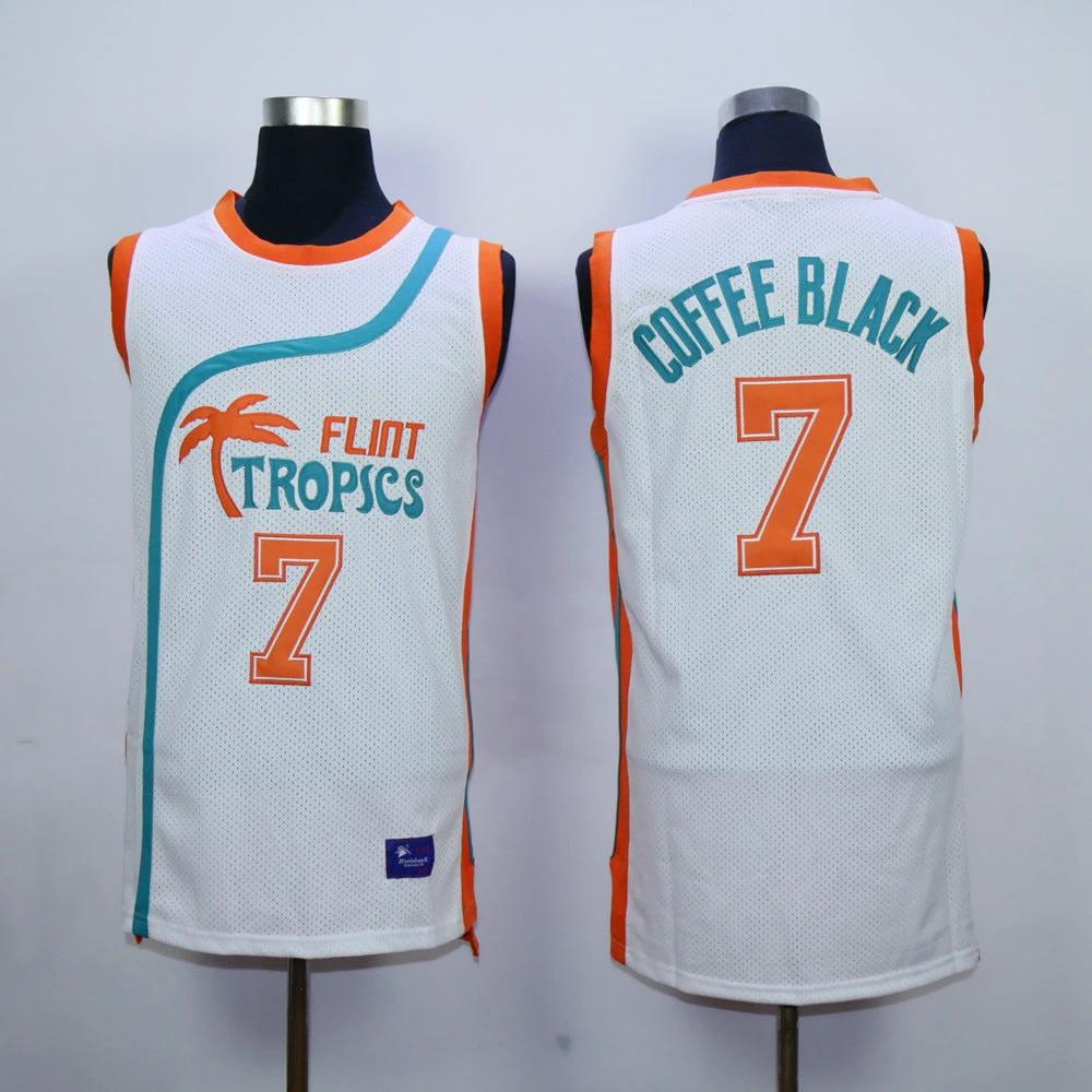 Flint Tropics #7 Coffee Black Basketball Jersey White by My store basketball