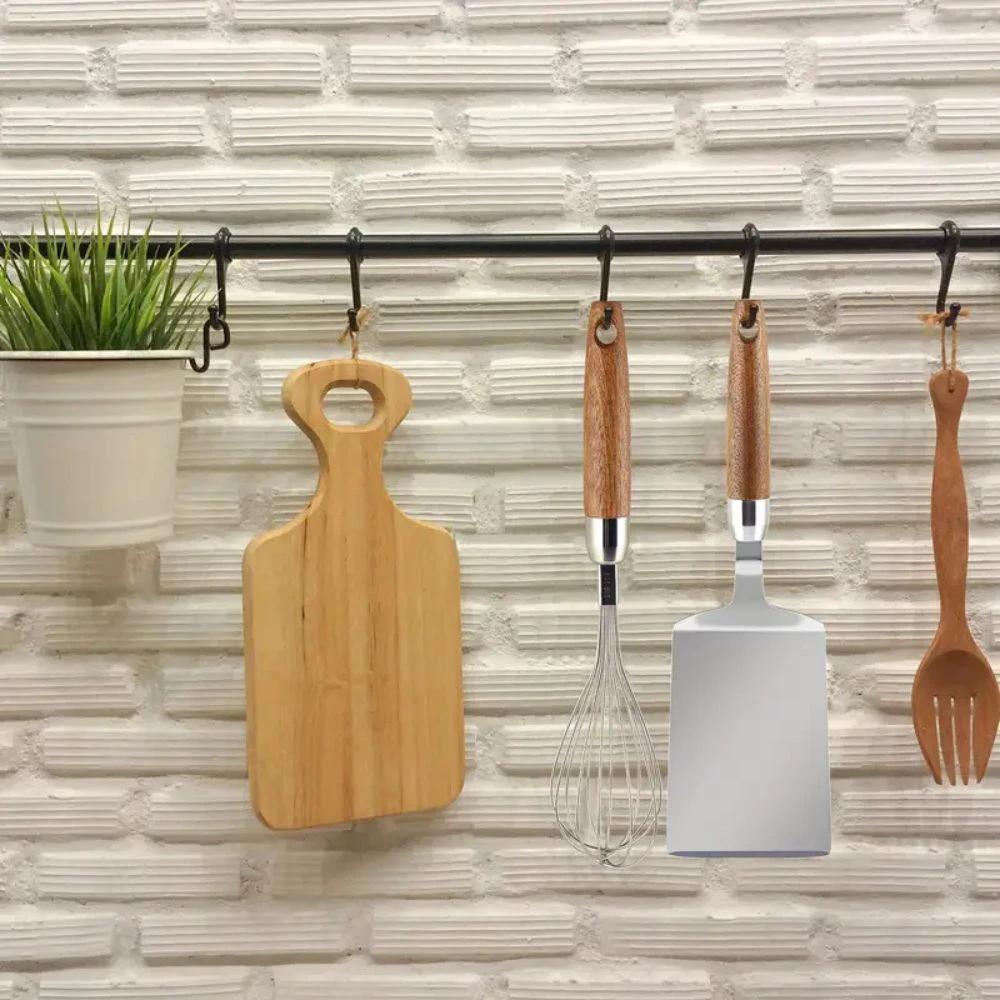 Stainless Steel Kitchen Spatula with Wooden Handle by Casa & Beyond