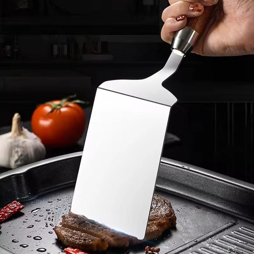 Stainless Steel Kitchen Spatula with Wooden Handle by Casa & Beyond