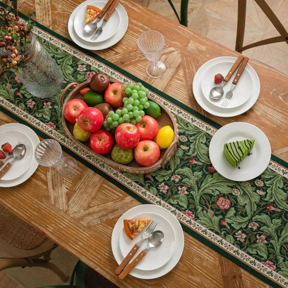 Flora Vine Embroidered Table Runner by Casa & Beyond