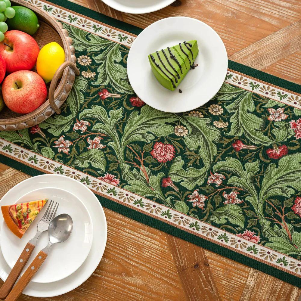 Flora Vine Embroidered Table Runner by Casa & Beyond