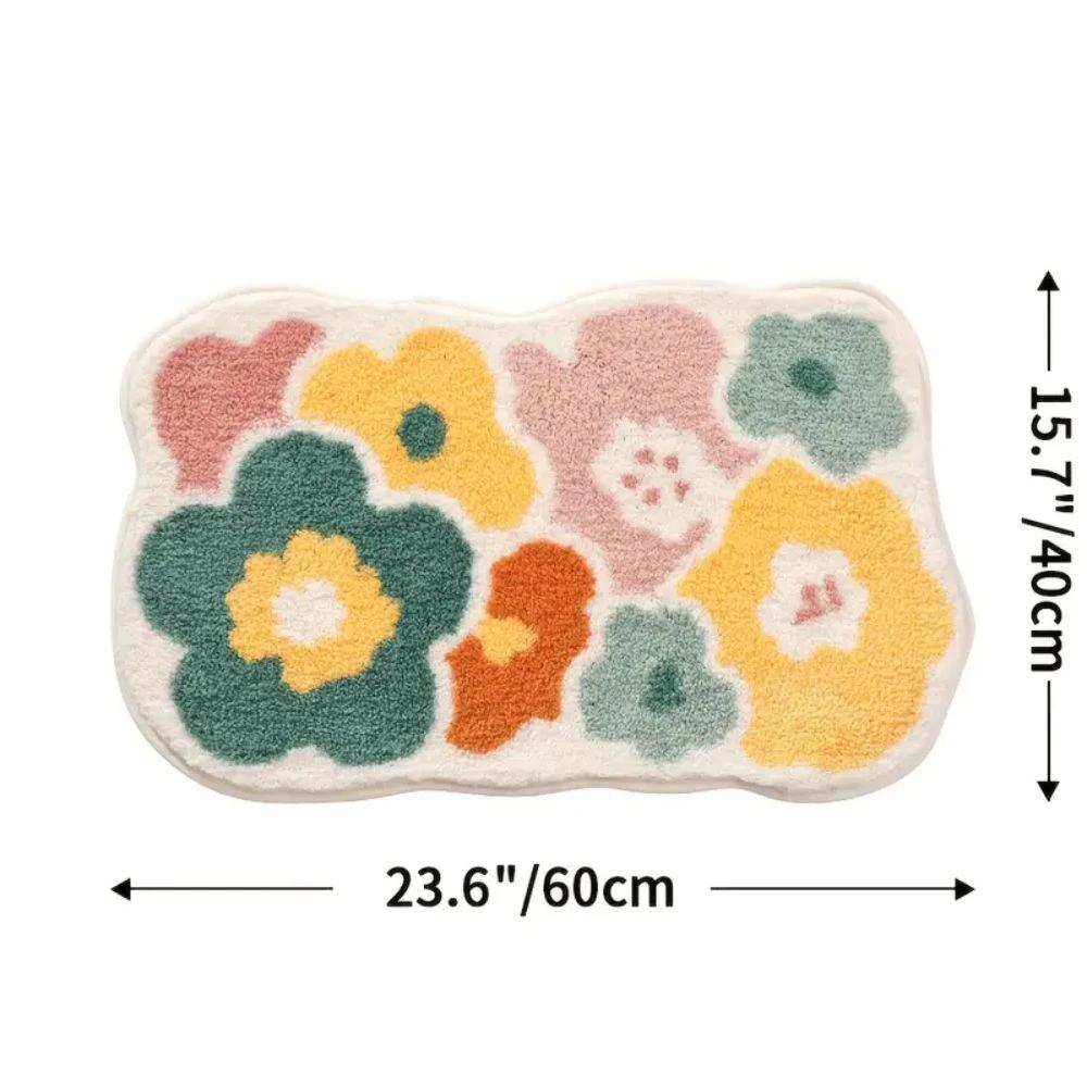 Floral Tufted Absorbent Bath Mat by Casa & Beyond