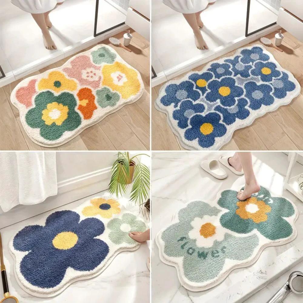 Floral Tufted Absorbent Bath Mat by Casa & Beyond