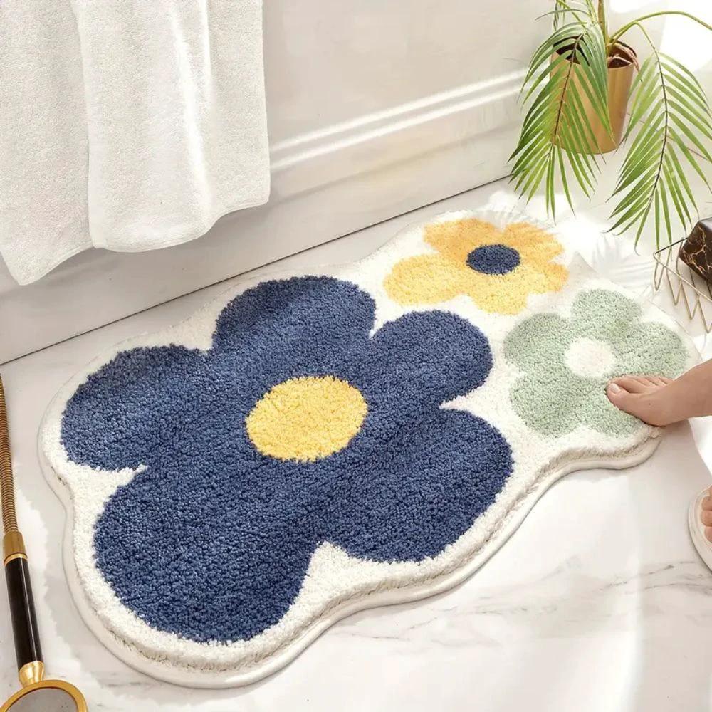 Floral Tufted Absorbent Bath Mat by Casa & Beyond