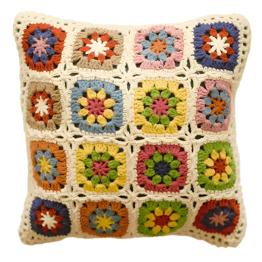 Floral Crochet Cushion Cover by Casa & Beyond
