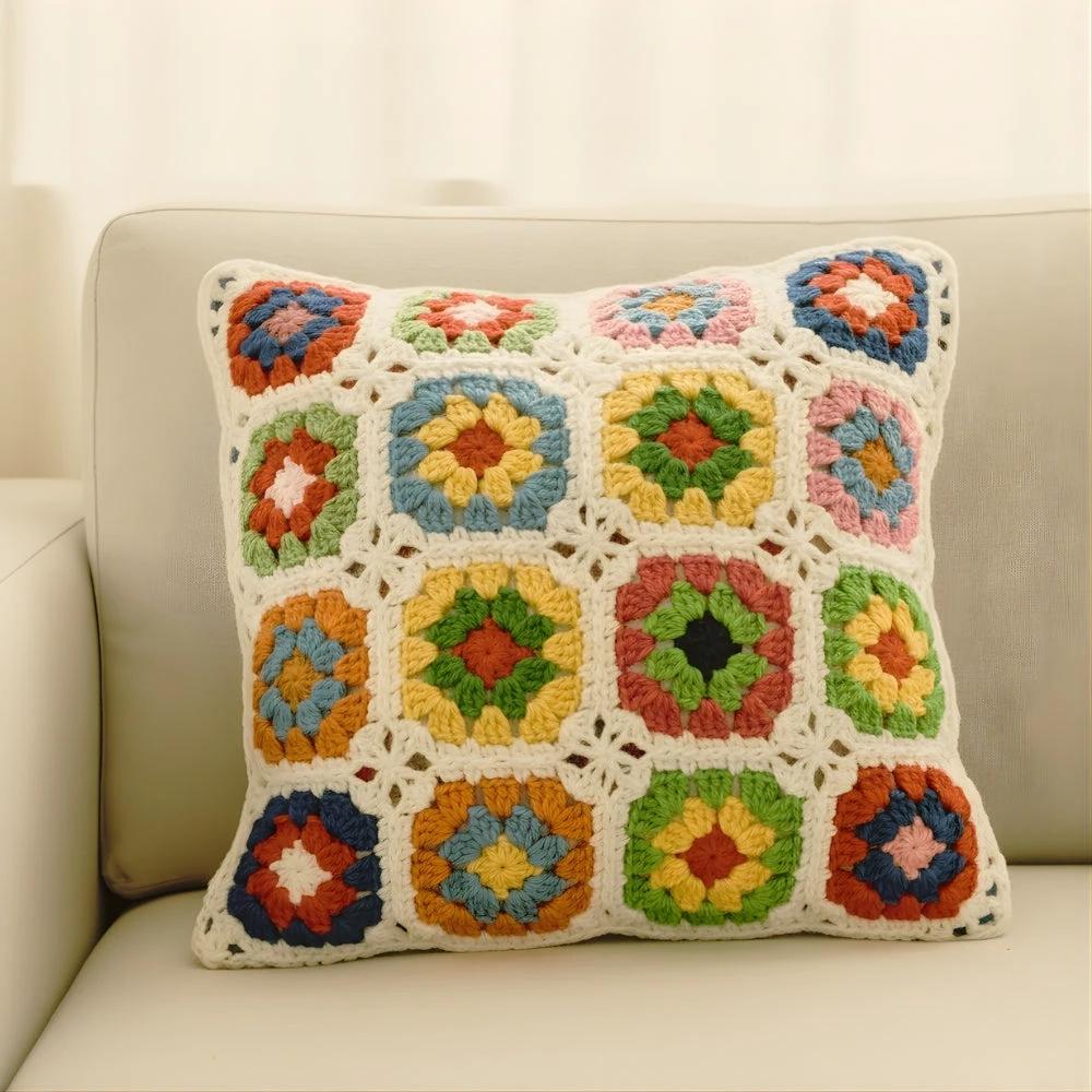 Floral Crochet Cushion Cover by Casa & Beyond