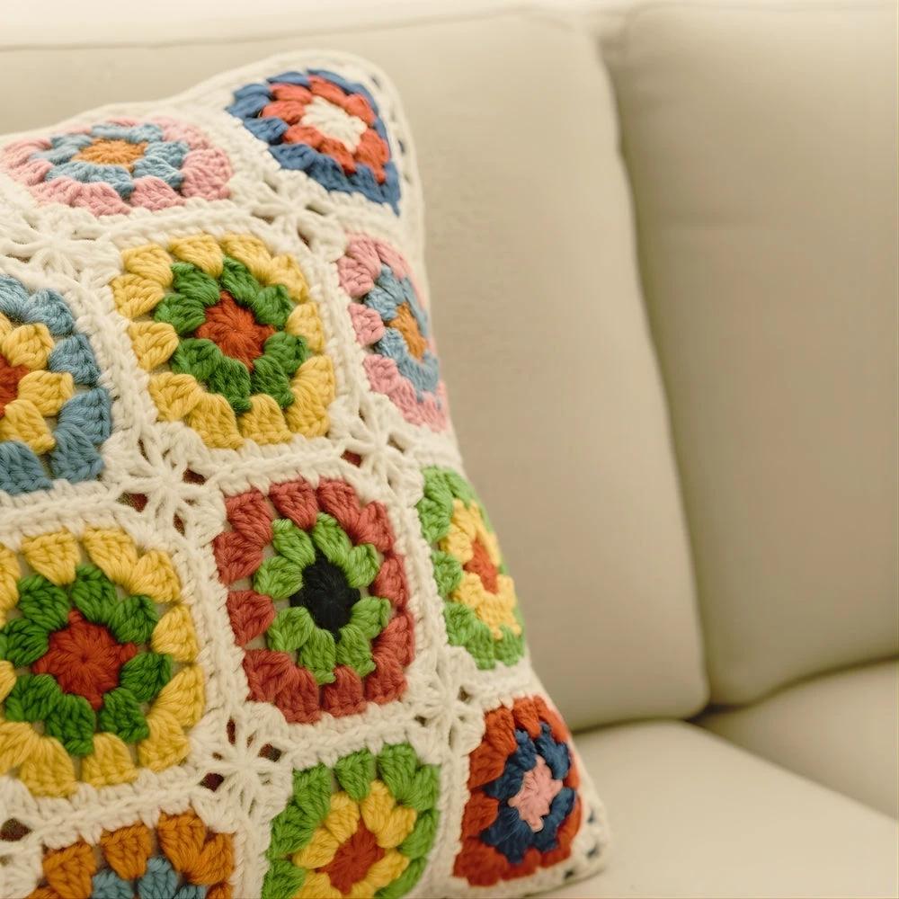 Floral Crochet Cushion Cover by Casa & Beyond