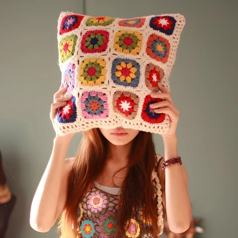 Floral Crochet Cushion Cover by Casa & Beyond