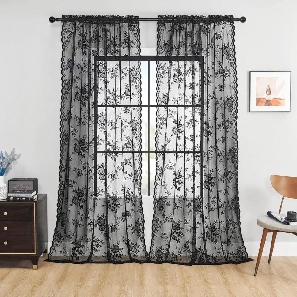 Floral Grace Sheer Curtains by Casa & Beyond