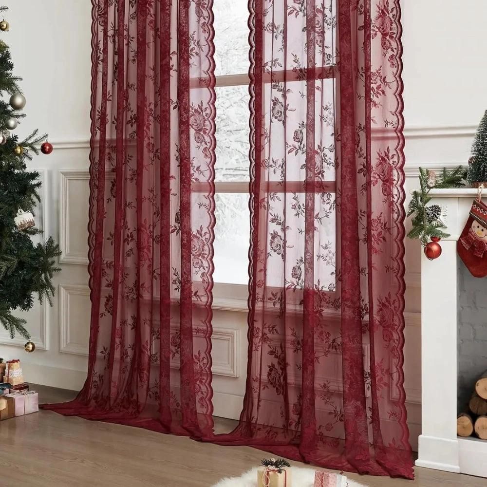 Floral Grace Sheer Curtains by Casa & Beyond
