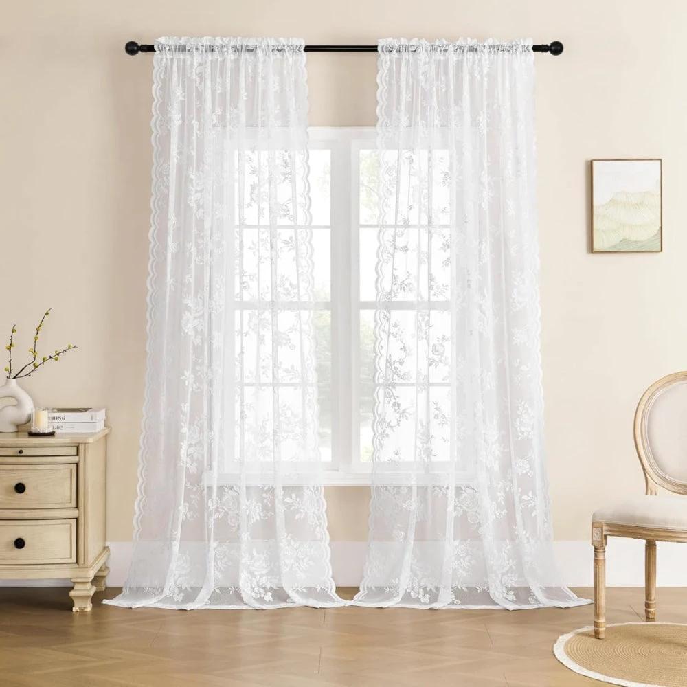 Floral Grace Sheer Curtains by Casa & Beyond