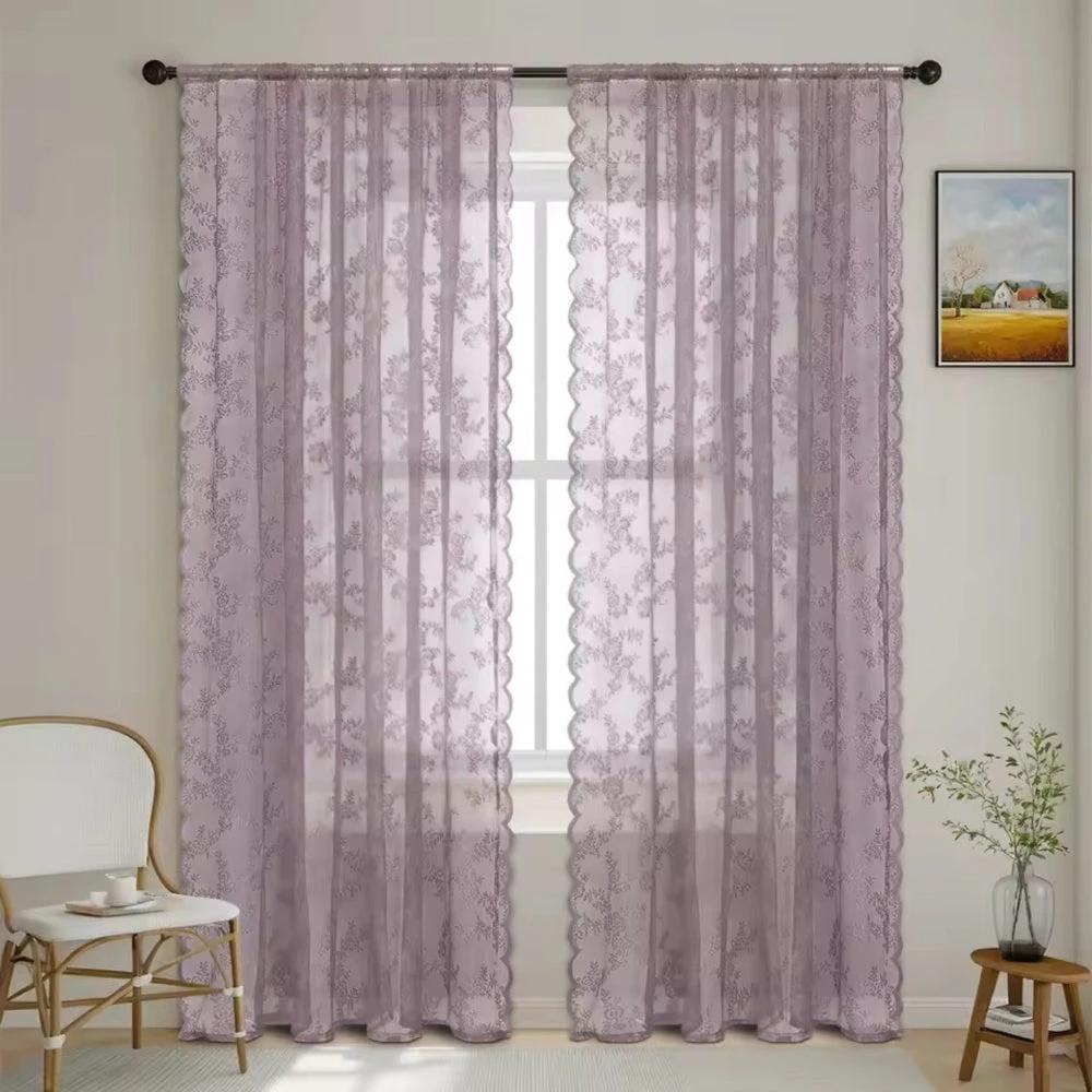 Floral Grace Sheer Curtains by Casa & Beyond