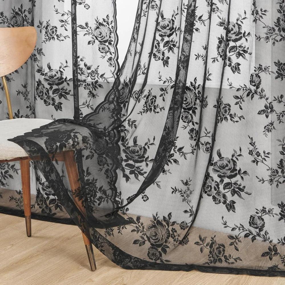Floral Grace Sheer Curtains by Casa & Beyond