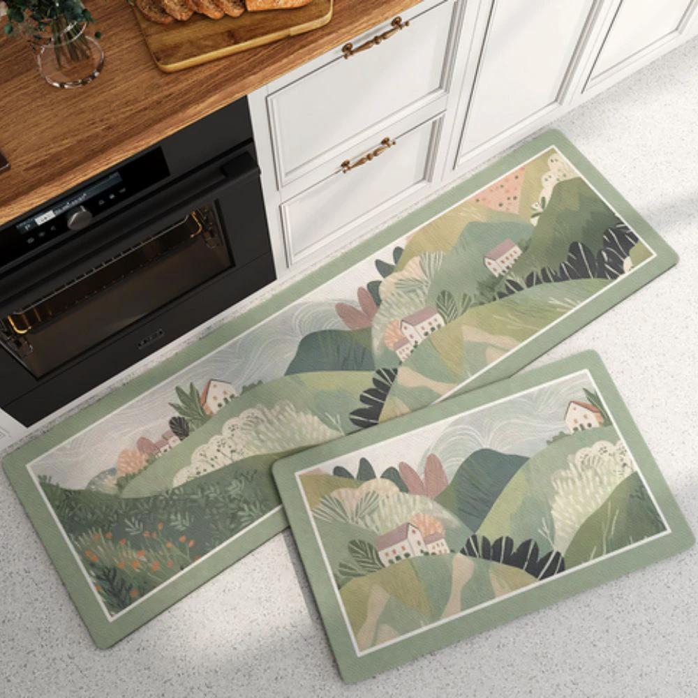 Floral Quick-Dry Kitchen Mat by Casa & Beyond