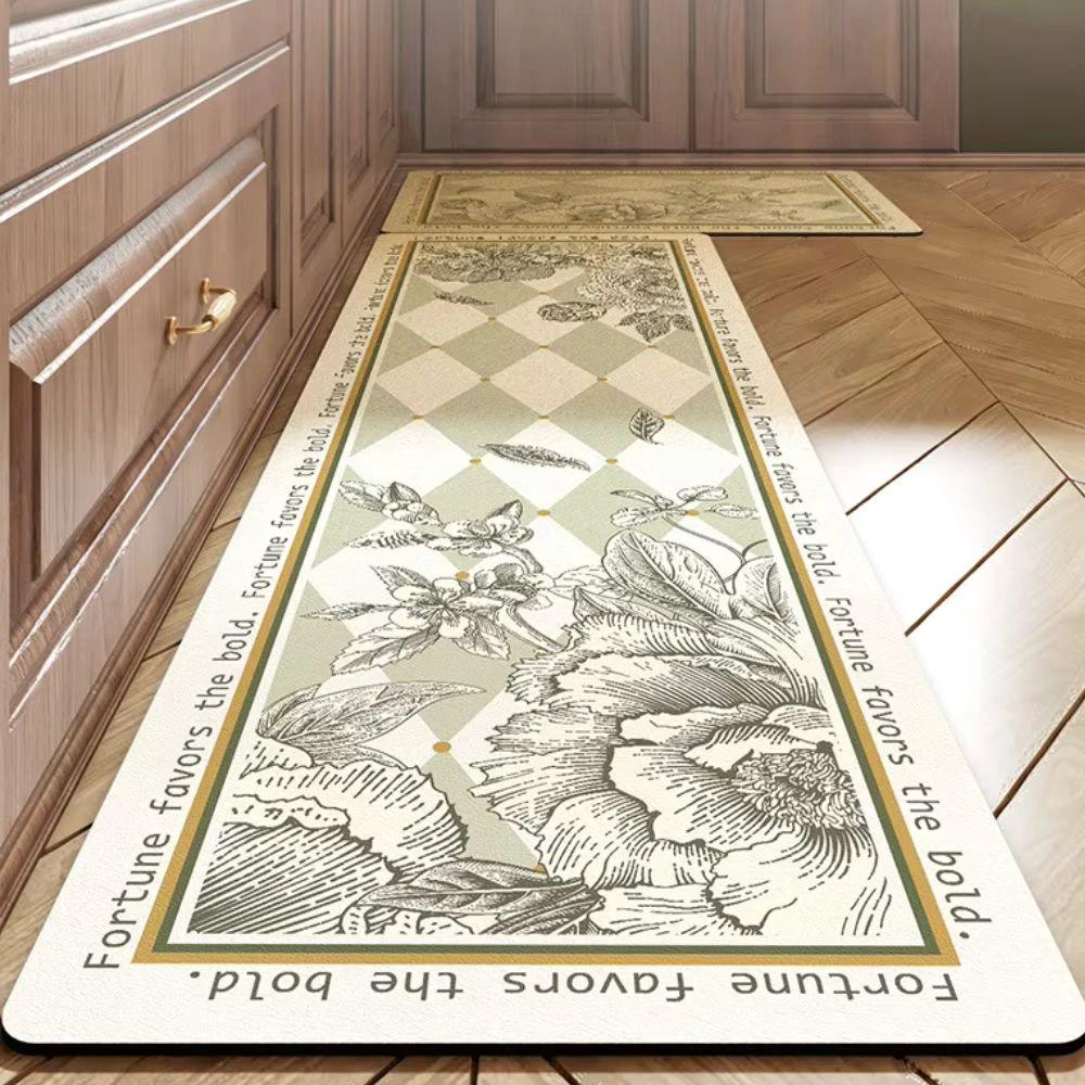 Floral Quick-Dry Kitchen Mat by Casa & Beyond