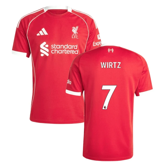 Florian Wirtz #7 Liverpool 2025-26 Home Jersey – Red by Soccer Jersey