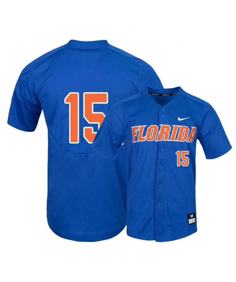 Florida Gators 15 Jordan Butler Blue College Baseball Jersey by My Store