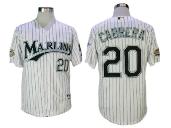 Florida Marlins #20 Miguel Cabrera White Pinstripe 2003 World Series Champions Jersey - Custom by My Store