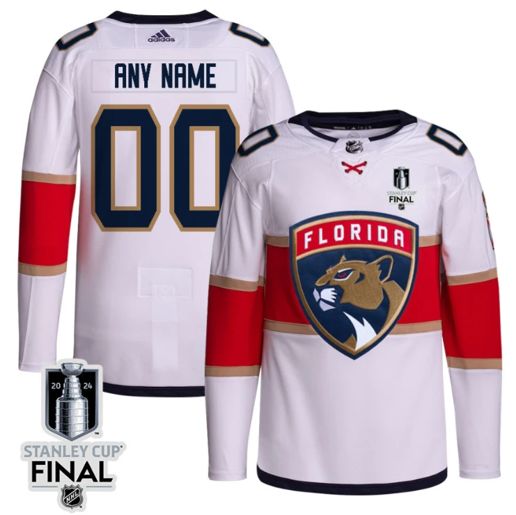 Florida Panthers 2024 STANLEY CUP Final Away Breakaway Jersey Customized Men, White by Hockey David
