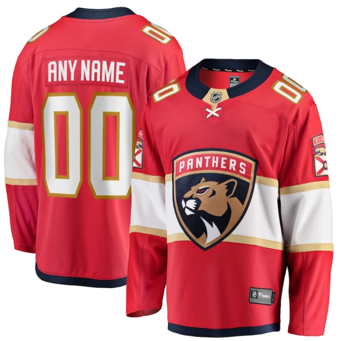 Florida Panthers 2025 Breakaway Player Men Custom Jersey Red by Hockey David