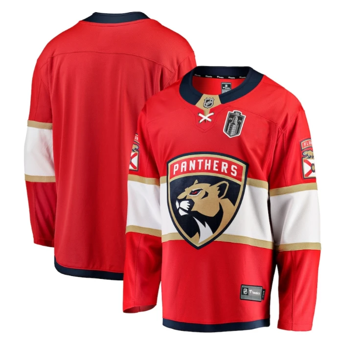Florida Panthers 2025 Stanley Cup Final Home Breakaway Men Jersey Red by Hockey David