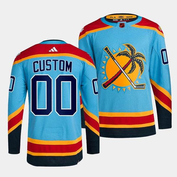 Florida Panthers Custom Blue 2022 Reverse Retro Stitched Jersey by Hockey David