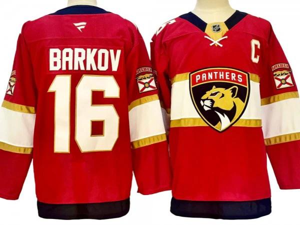 Florida Panthers #16 Aleksander Barkov Red 2024 Home Jersey by Hockey David