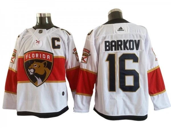 Florida Panthers #16 Aleksander Barkov White Away Jersey by Hockey David
