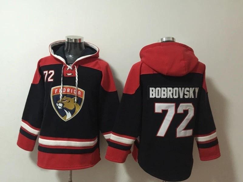 Florida Panthers #72 Sergei Bobrovsky Pullover Hoodie by Hoodie Pullover