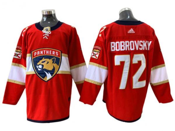 Florida Panthers #72 Sergei Bobrovsky Red Home Jersey by Hockey David