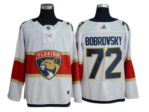 Florida Panthers #72 Sergei Bobrovsky White Away Hockey Jersey by Hockey David