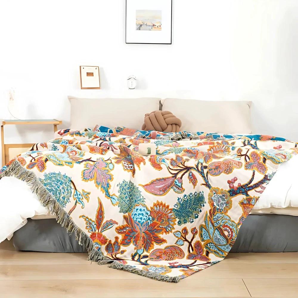 Floryn Garden-Inspired Reversible Blanket by Casa & Beyond